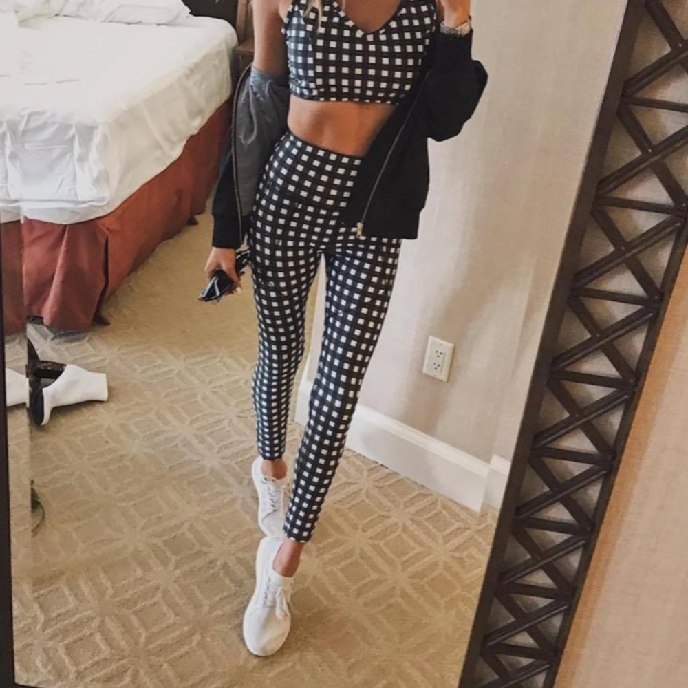 EUC Albion Fit XL Leggings Gingham High Waist